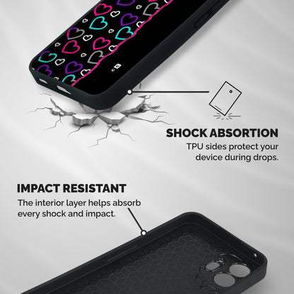 Empty Hearts Shockproof Hybrid Protection (Metal + TPU) Back Case Cover