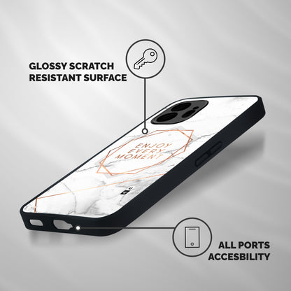 Enjoy Every Moment Shockproof Hybrid Protection (Metal + TPU) Back Case Cover