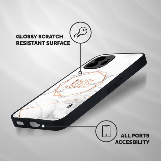 Enjoy Every Moment Shockproof Hybrid Protection (Metal + TPU) Back Case Cover