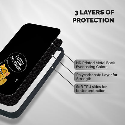 Enter The Password Shockproof Hybrid Protection (Metal + TPU) Back Case Cover