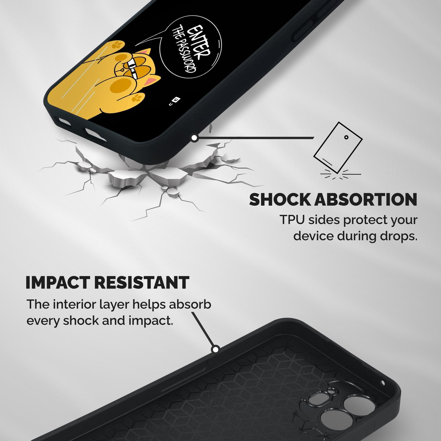 Enter The Password Shockproof Hybrid Protection (Metal + TPU) Back Case Cover