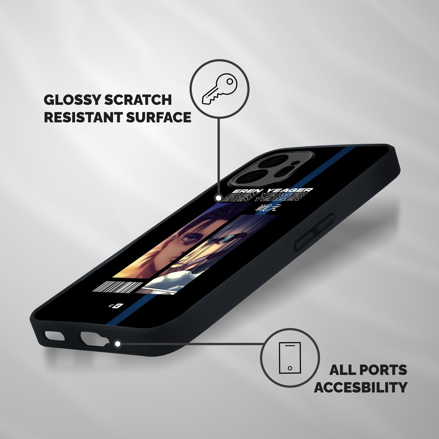 Eren Yeager Angry Shockproof Hybrid Protection (Metal + TPU) Back Case Cover