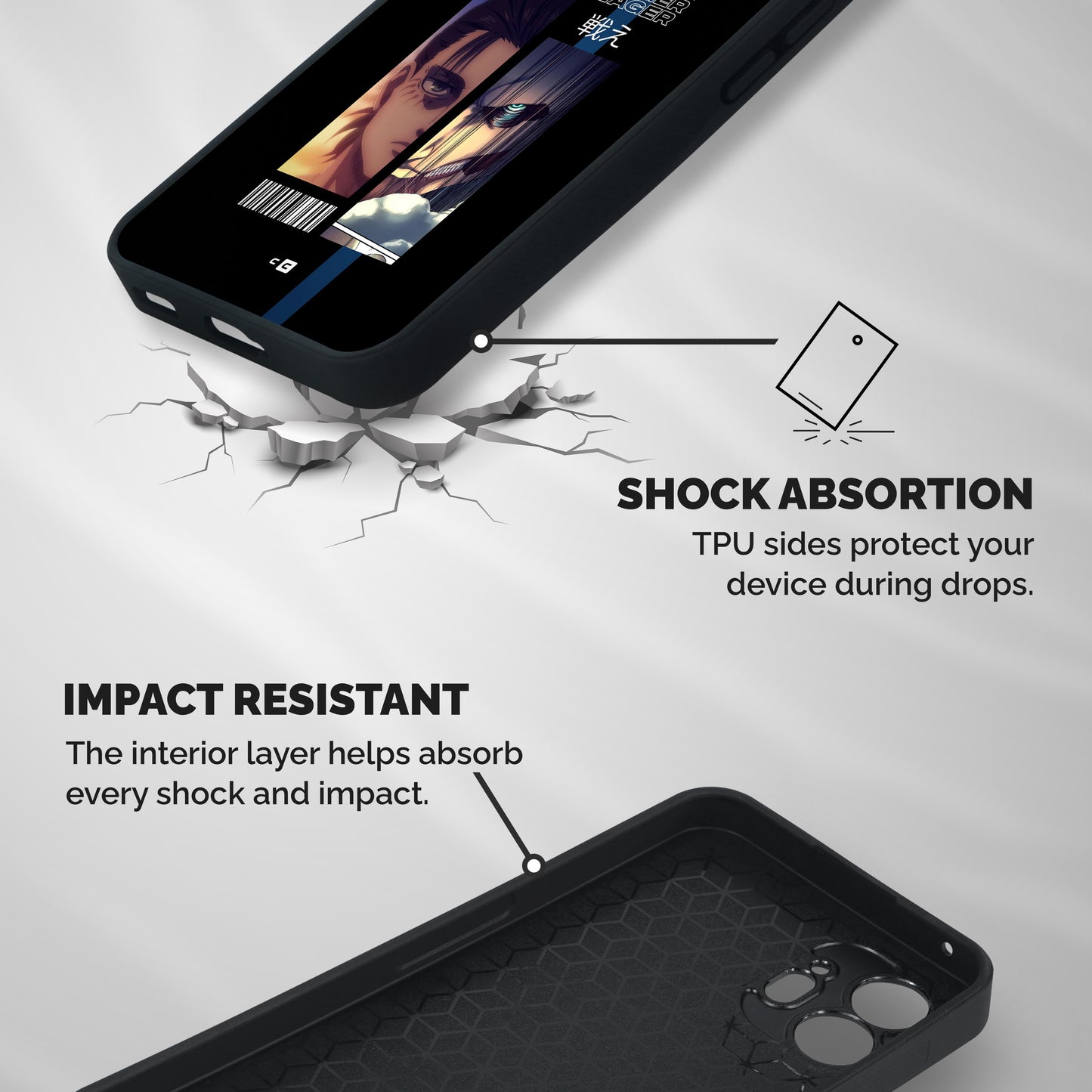 Eren Yeager Angry Shockproof Hybrid Protection (Metal + TPU) Back Case Cover