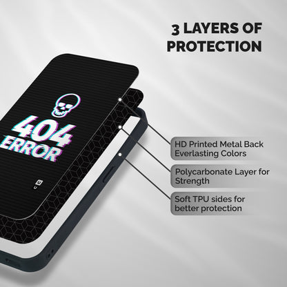 Error 404 Skull Shockproof Hybrid Protection (Metal + TPU) Back Case Cover
