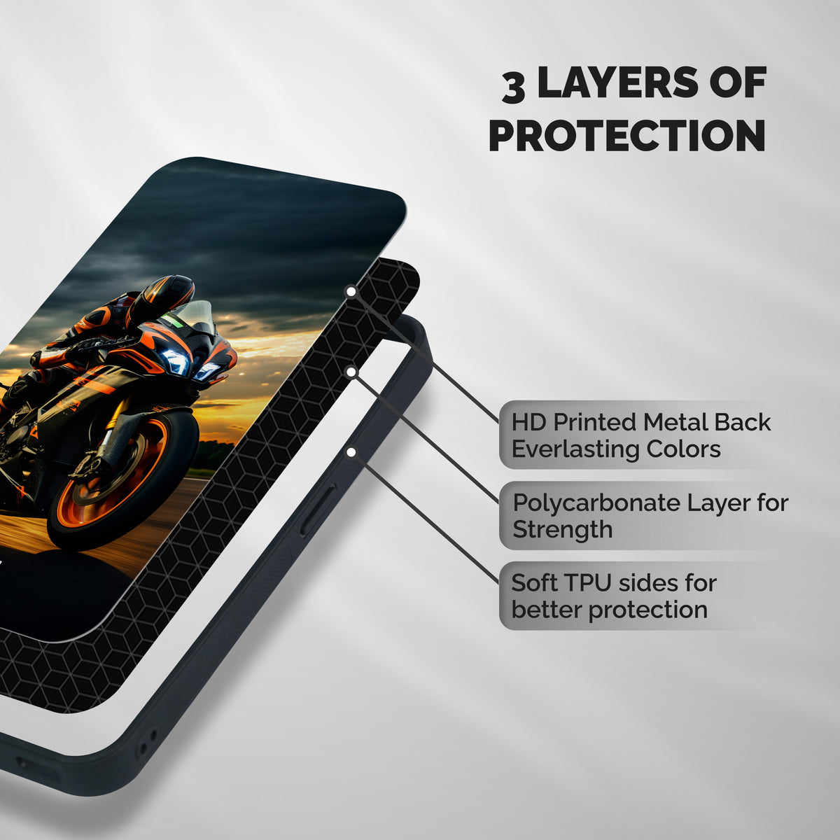 Evening Highway Shockproof Hybrid Protection (Metal + TPU) Back Case Cover