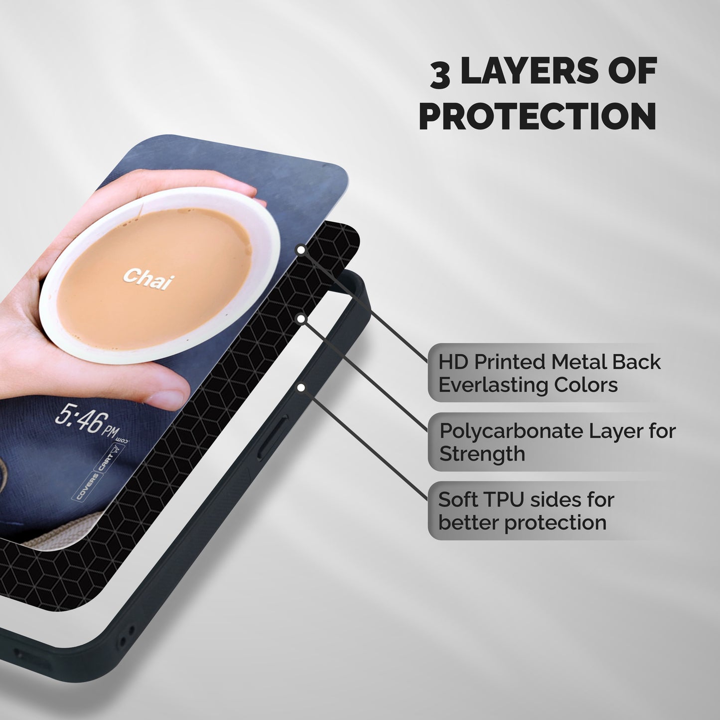 Evening Tea Shockproof Hybrid Protection (Metal + TPU) Back Case Cover