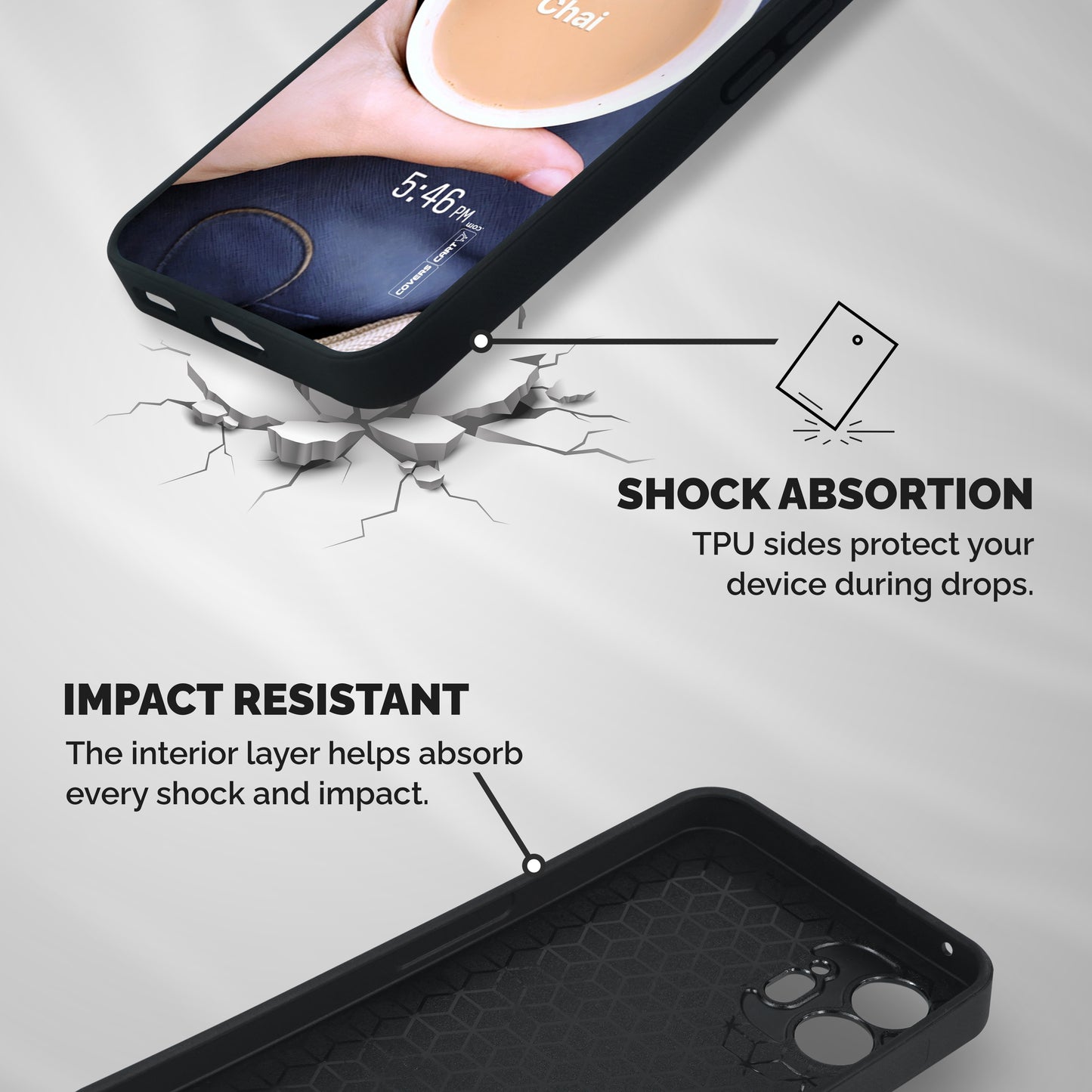 Evening Tea Shockproof Hybrid Protection (Metal + TPU) Back Case Cover