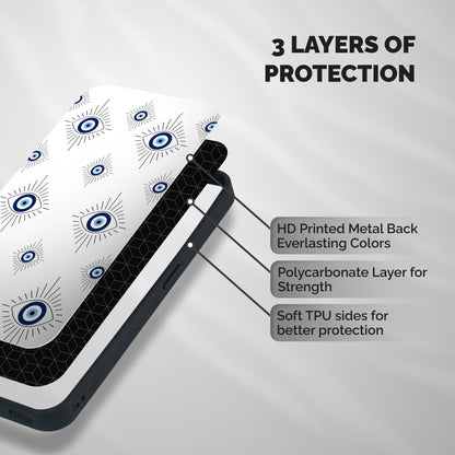 Evil Eye Wall Shockproof Hybrid Protection (Metal + TPU) Back Case Cover