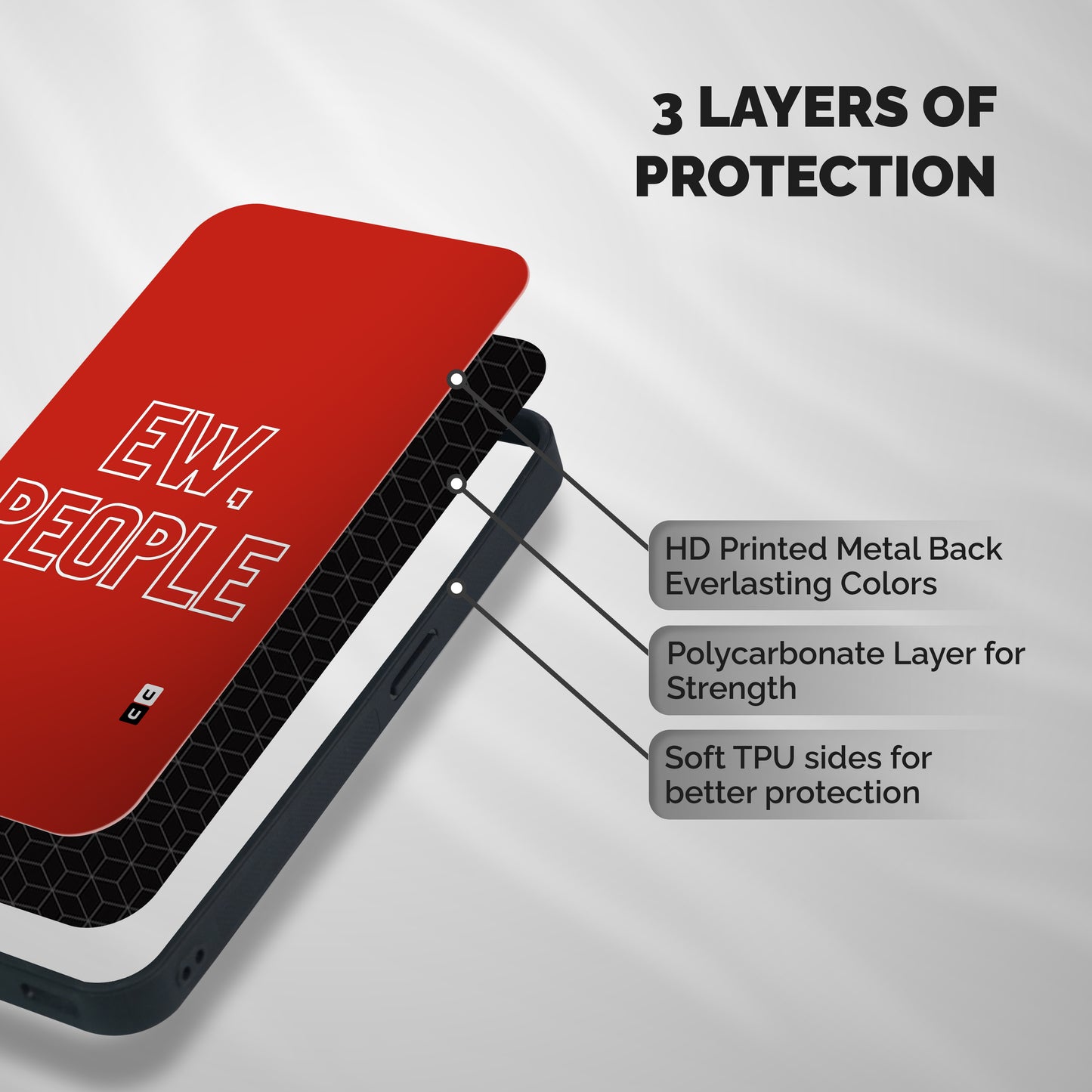 Ew People Shockproof Hybrid Protection (Metal + TPU) Back Case Cover