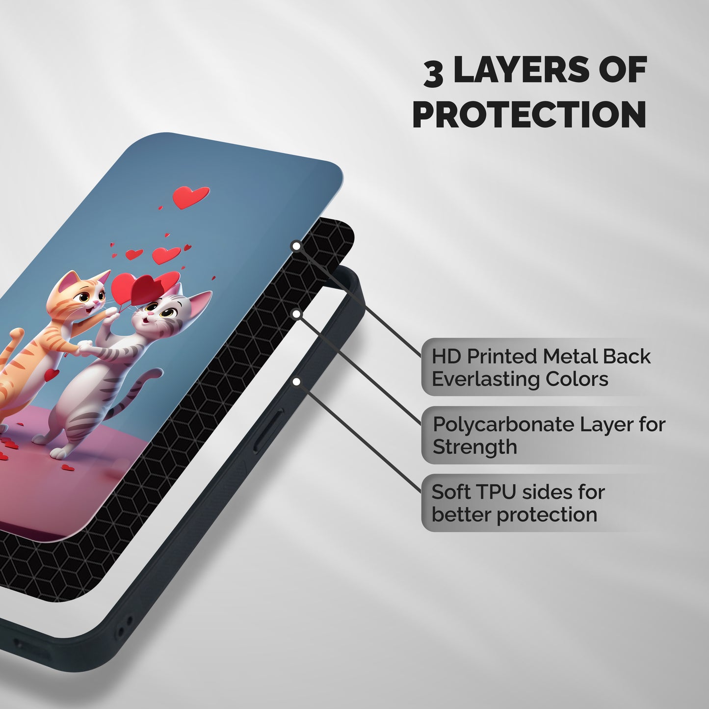 Exchanging Hearts Shockproof Hybrid Protection (Metal + TPU) Back Case Cover