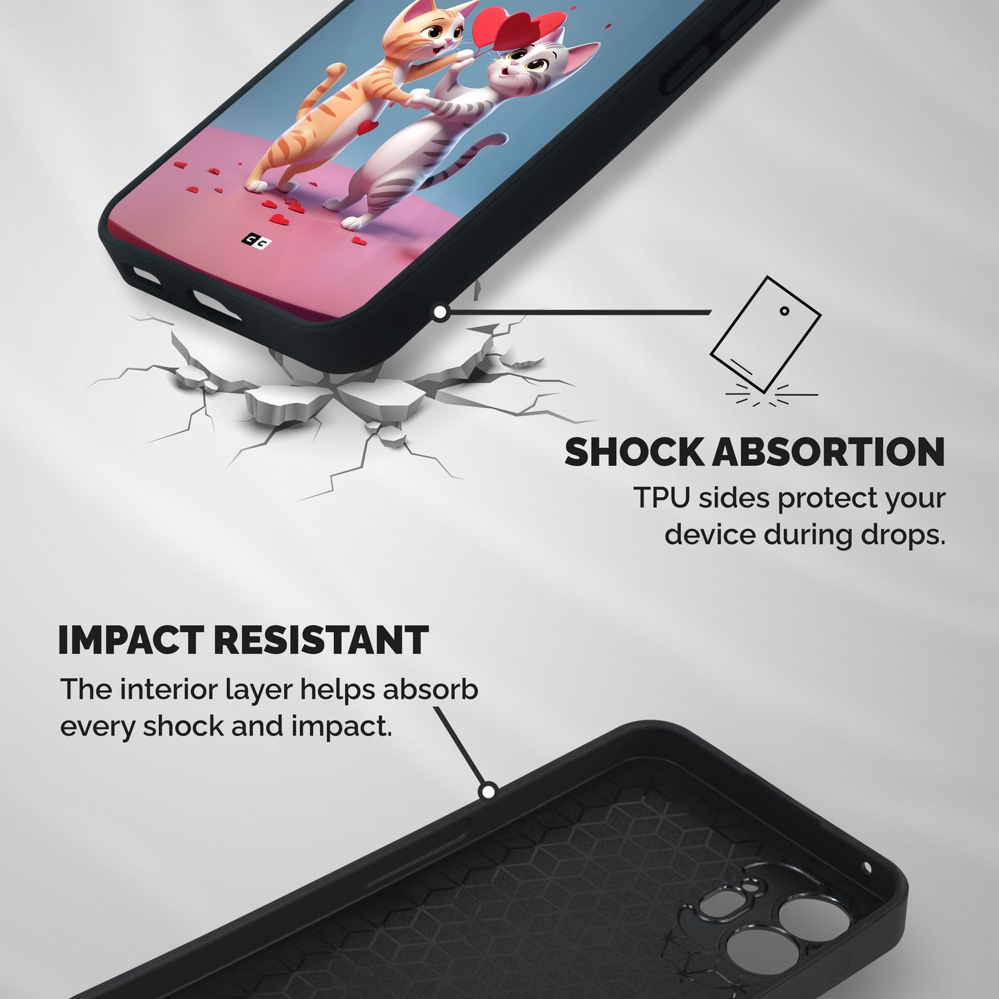 Exchanging Hearts Shockproof Hybrid Protection (Metal + TPU) Back Case Cover