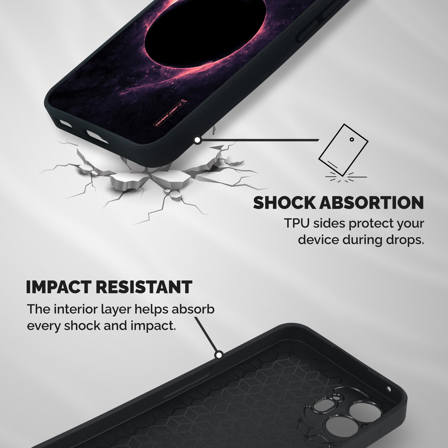 Exotic Design Shockproof Hybrid Protection (Metal + TPU) Back Case Cover
