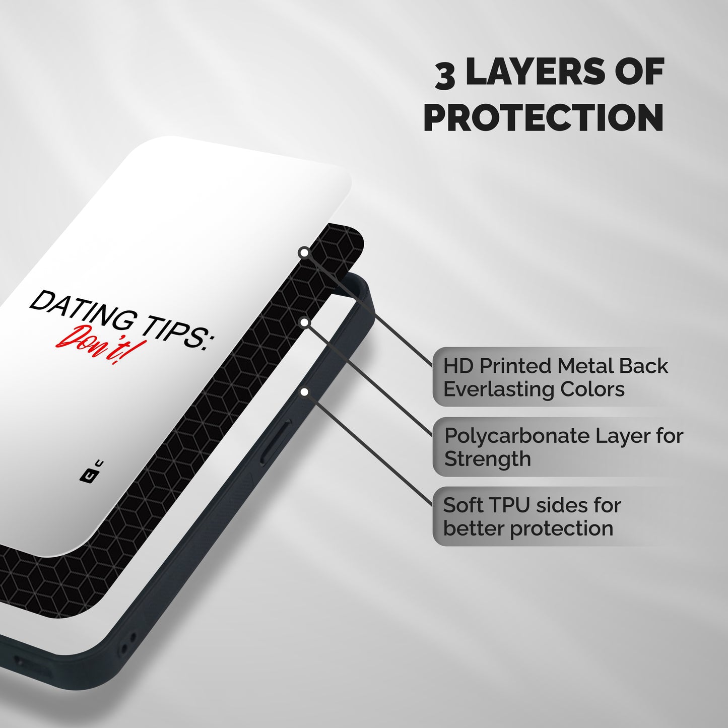 Expert Dating Tip Shockproof Hybrid Protection (Metal + TPU) Back Case Cover