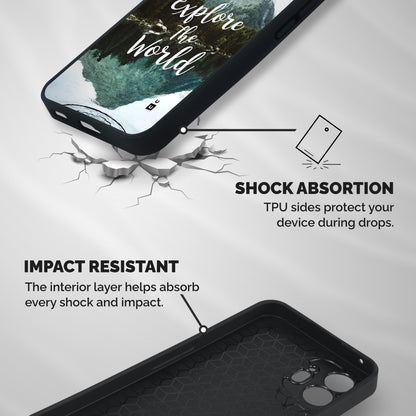 Explore The World Shockproof Hybrid Protection (Metal + TPU) Back Case Cover
