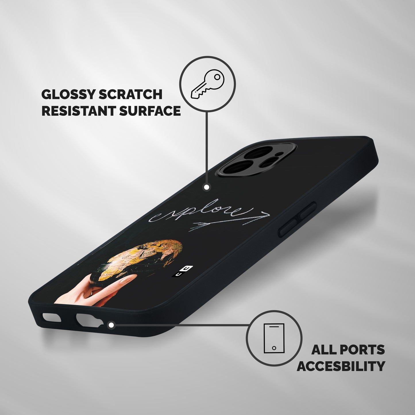 Explore World Shockproof Hybrid Protection (Metal + TPU) Back Case Cover
