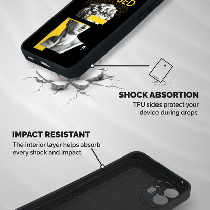 Exposed Sculpture Shockproof Hybrid Protection (Metal + TPU) Back Case Cover