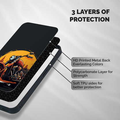 Extreme Cruiser Bike Shockproof Hybrid Protection (Metal + TPU) Back Case Cover