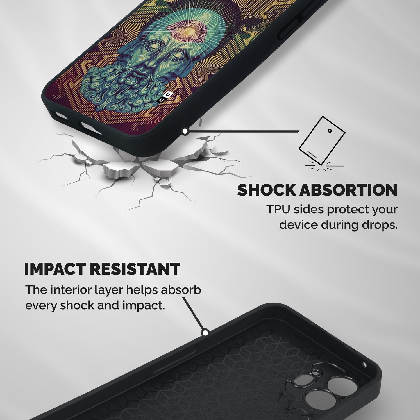 Eye Design Shockproof Hybrid Protection (Metal + TPU) Back Case Cover