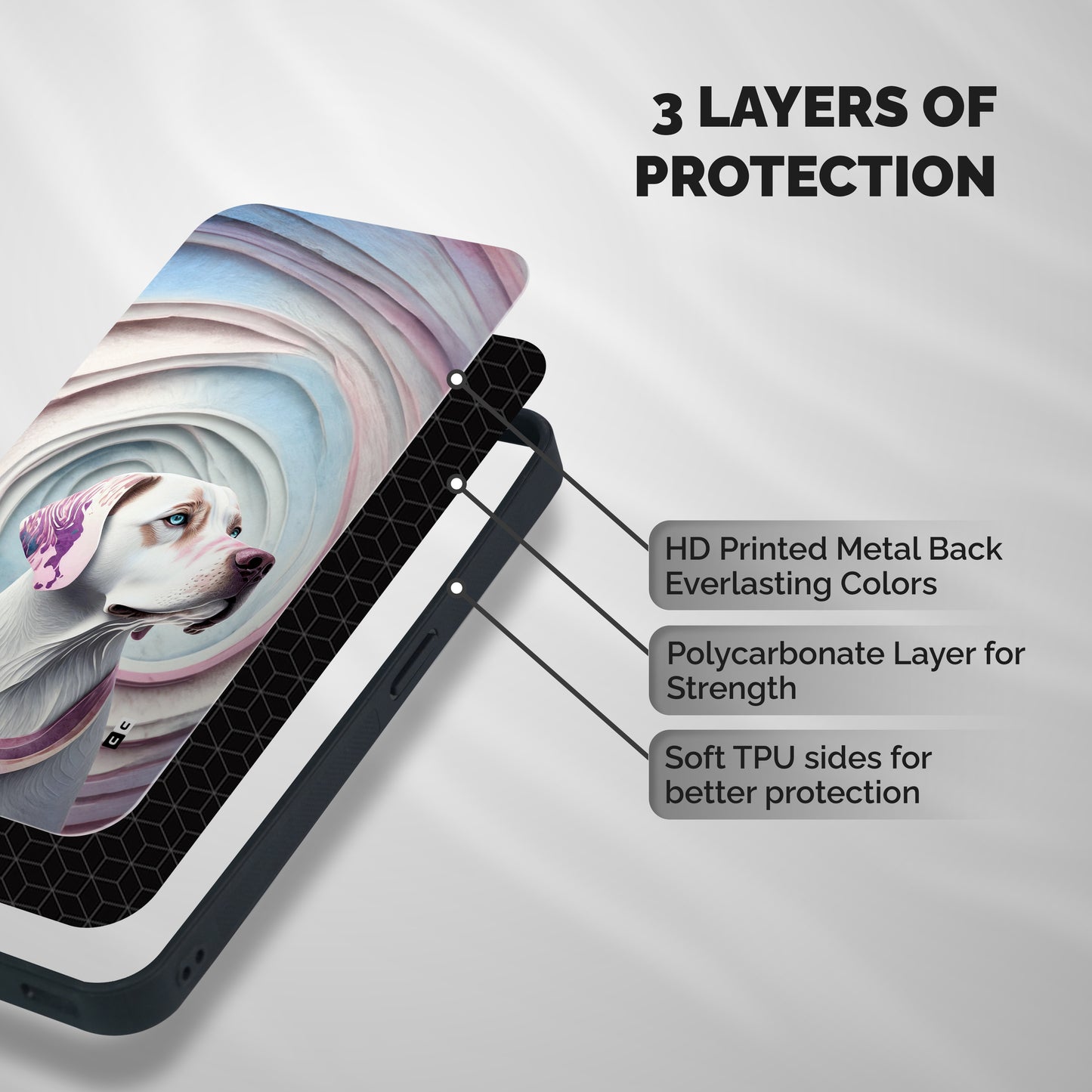 Eye Dog illustration Shockproof Hybrid Protection (Metal + TPU) Back Case Cover