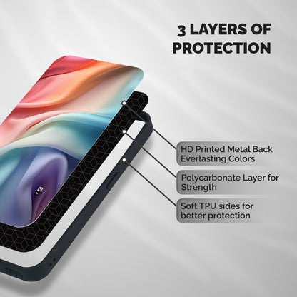 Fabric Pastel Shockproof Hybrid Protection (Metal + TPU) Back Case Cover