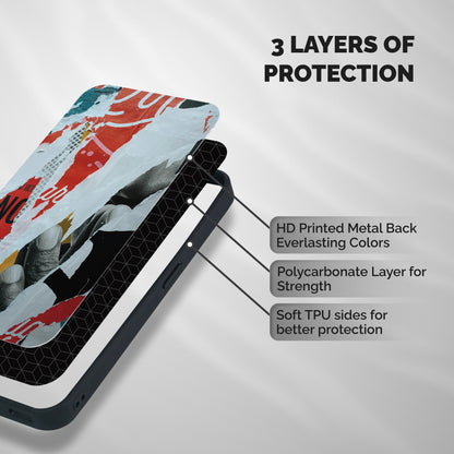 Fabulous Paper Cutout Shockproof Hybrid Protection (Metal + TPU) Back Case Cover