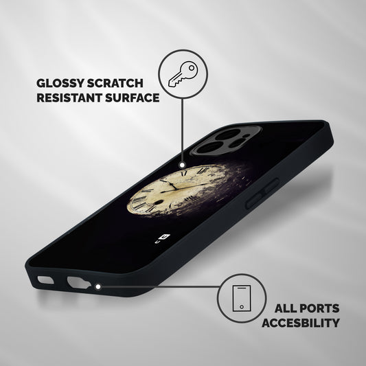 Fading Clock Shockproof Hybrid Protection (Metal + TPU) Back Case Cover