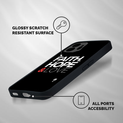 Faith Hope and Love Typography Shockproof Hybrid Protection (Metal + TPU) Back Case Cover