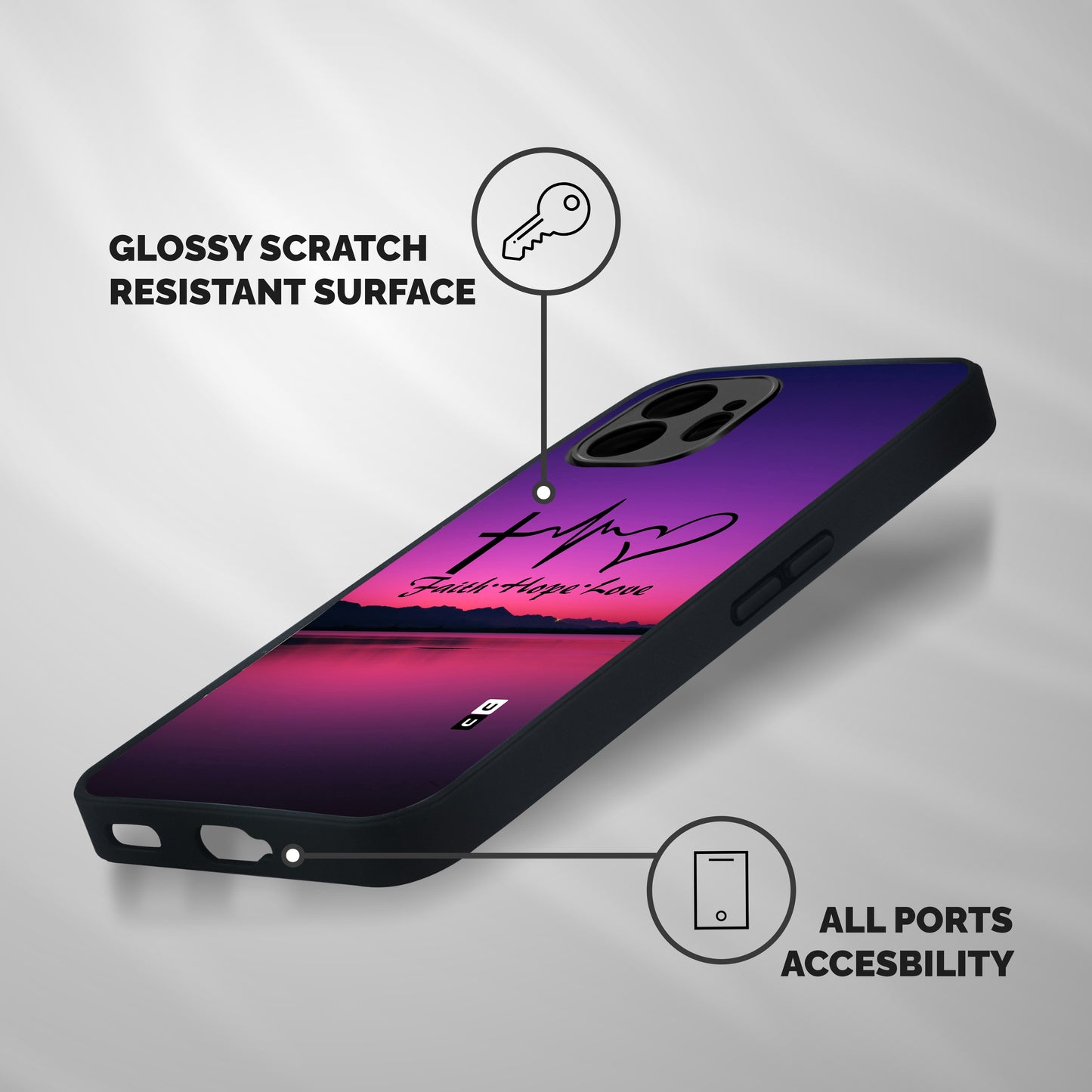 Faith Hope Love Evening Sky Shockproof Hybrid Protection (Metal + TPU) Back Case Cover