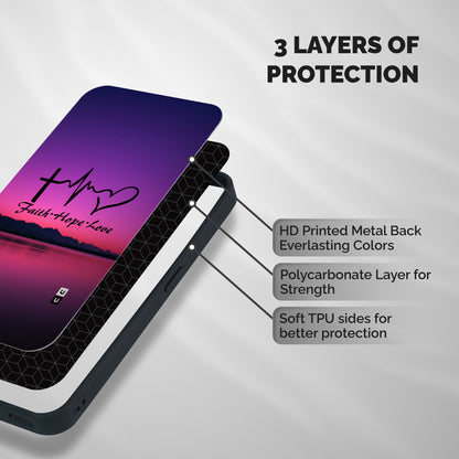 Faith Hope Love Evening Sky Shockproof Hybrid Protection (Metal + TPU) Back Case Cover