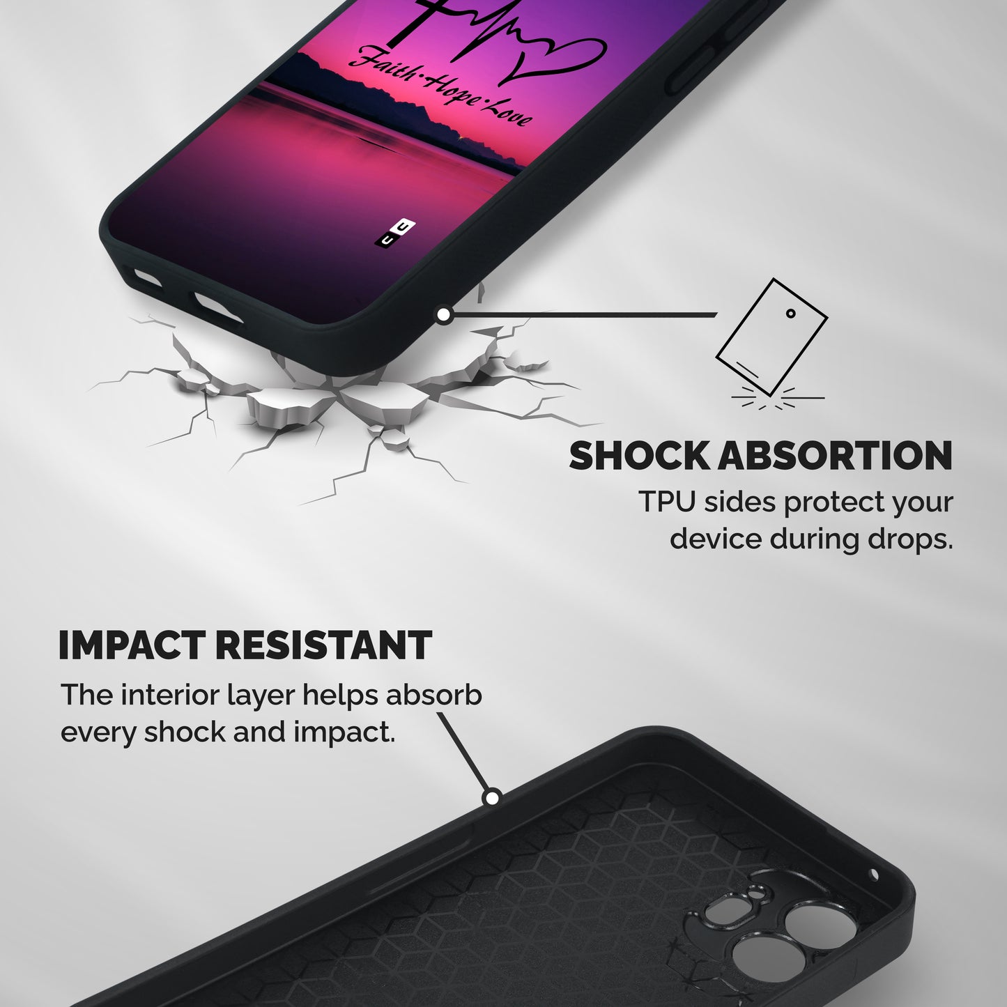 Faith Hope Love Evening Sky Shockproof Hybrid Protection (Metal + TPU) Back Case Cover