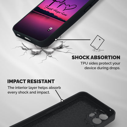 Faith Hope Love Evening Sky Shockproof Hybrid Protection (Metal + TPU) Back Case Cover