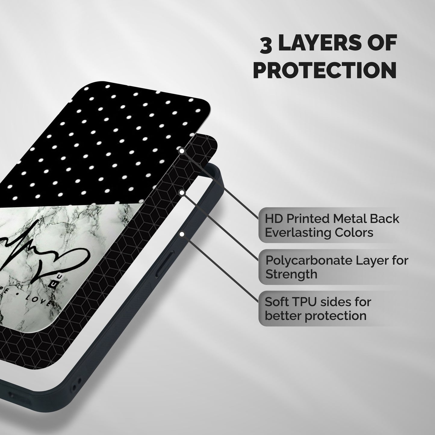 Faith Love Shockproof Hybrid Protection (Metal + TPU) Back Case Cover