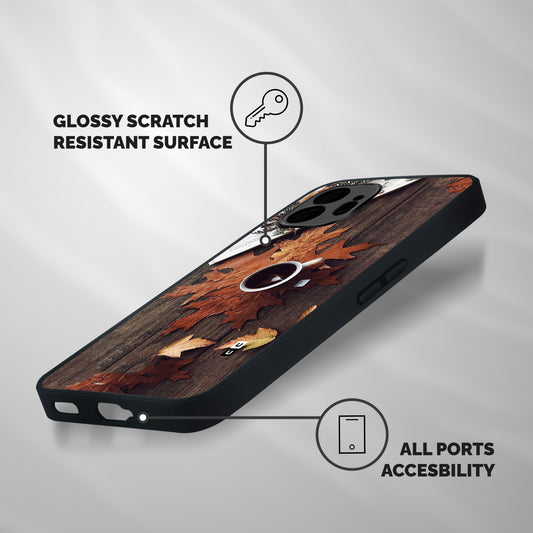 Fall Leaf Coffee Shockproof Hybrid Protection (Metal + TPU) Back Case Cover