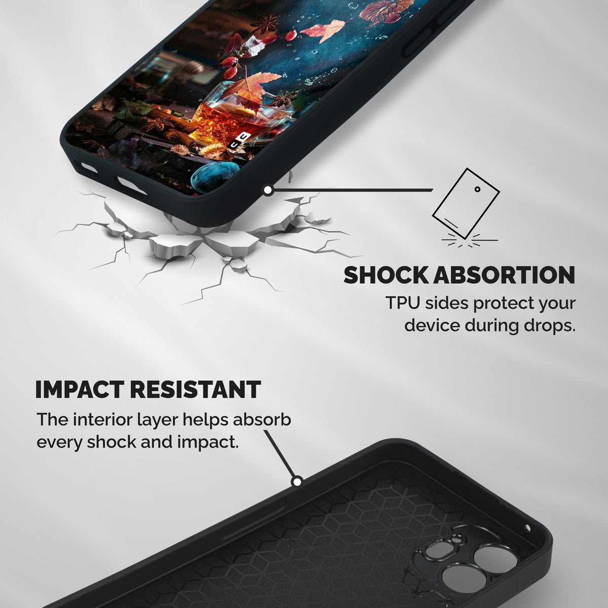 Falling Leaves Tea Shockproof Hybrid Protection (Metal + TPU) Back Case Cover