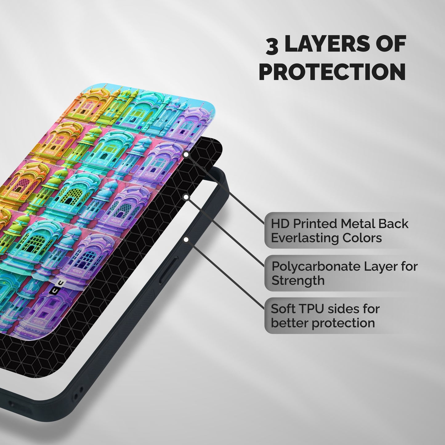 Fancy Architecture Shockproof Hybrid Protection (Metal + TPU) Back Case Cover