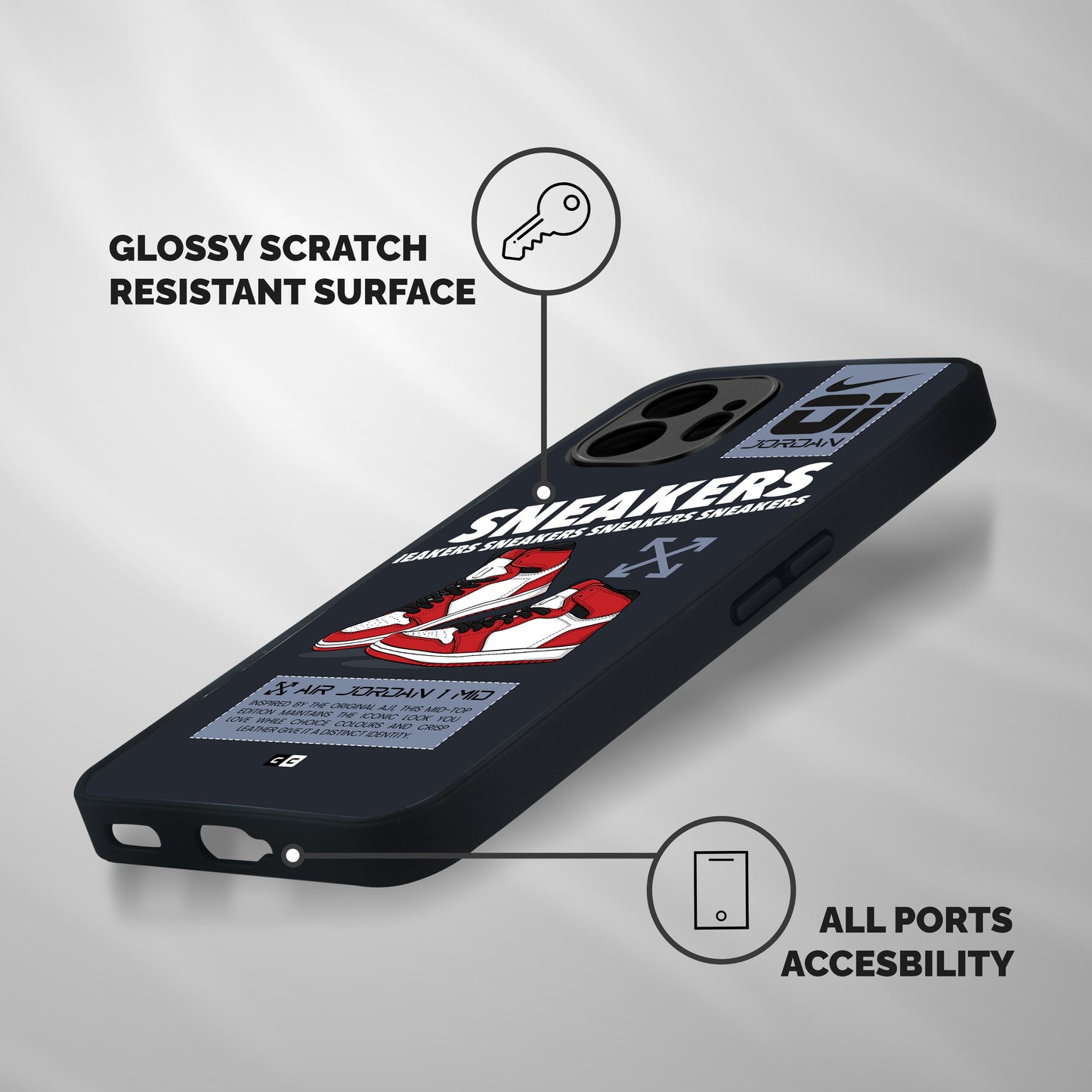 Fantastic Air Shoes Shockproof Hybrid Protection (Metal + TPU) Back Case Cover