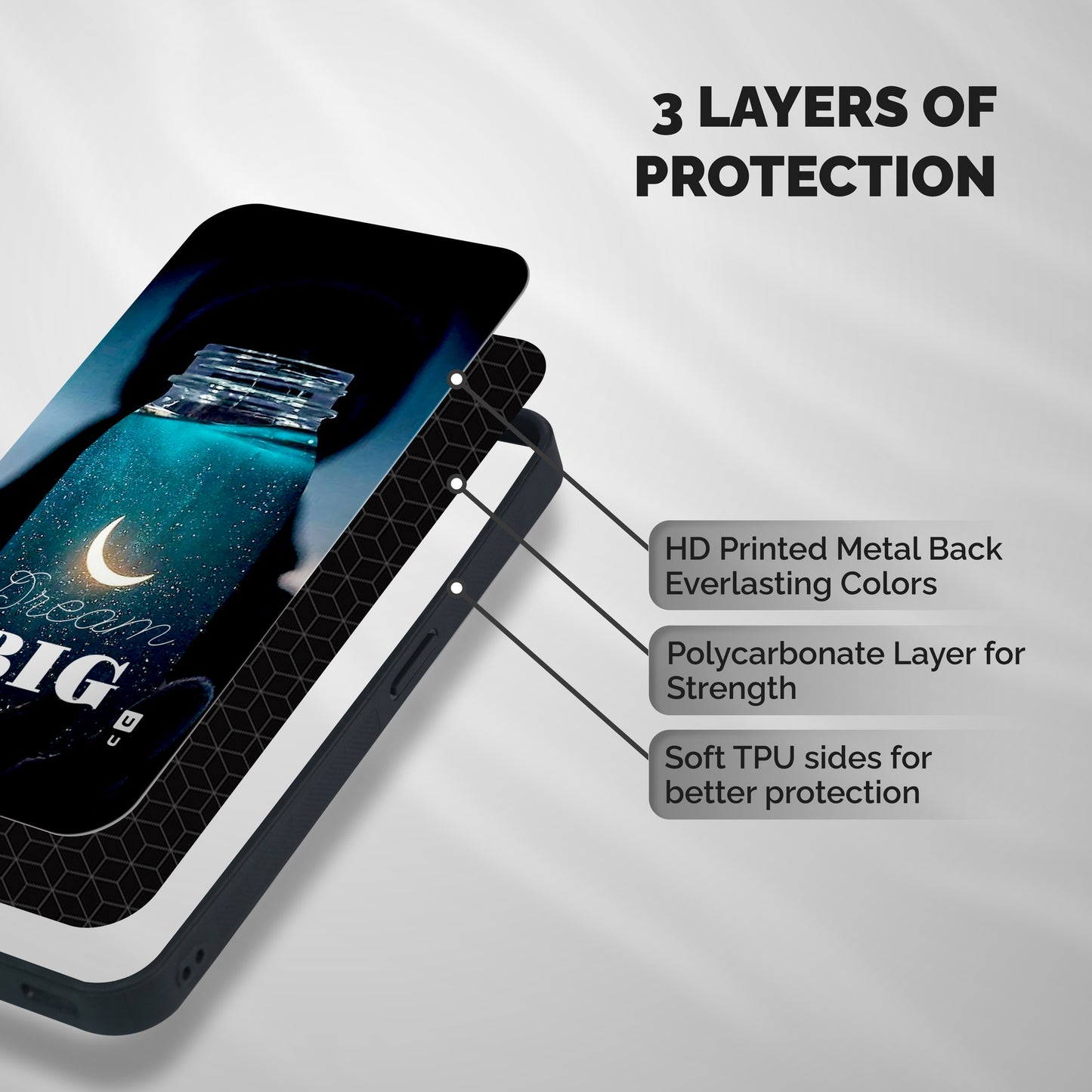 Fantasy Jar Shockproof Hybrid Protection (Metal + TPU) Back Case Cover