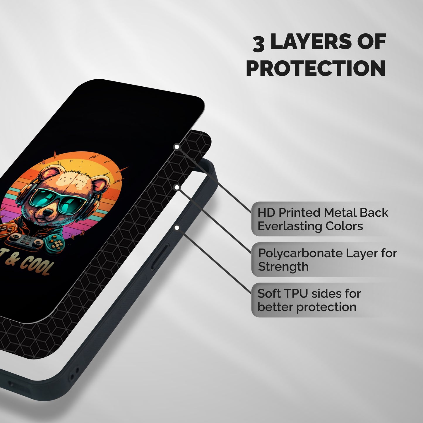 Fast And Cool Shockproof Hybrid Protection (Metal + TPU) Back Case Cover