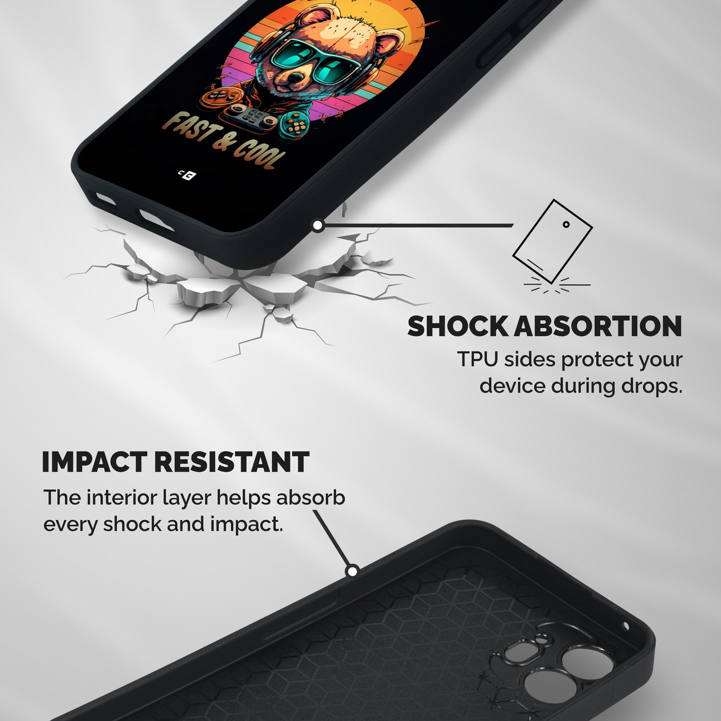 Fast And Cool Shockproof Hybrid Protection (Metal + TPU) Back Case Cover