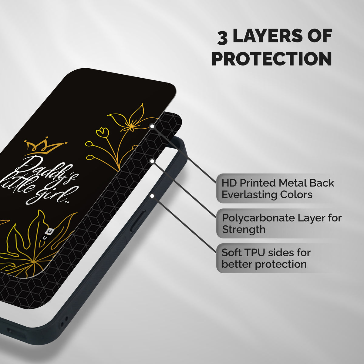 Favorite Little Girl Shockproof Hybrid Protection (Metal + TPU) Back Case Cover
