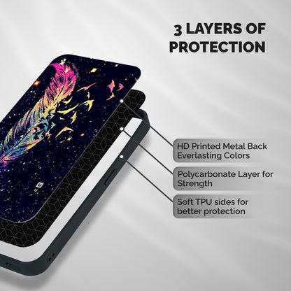 Feather Bird Fly Shockproof Hybrid Protection (Metal + TPU) Back Case Cover