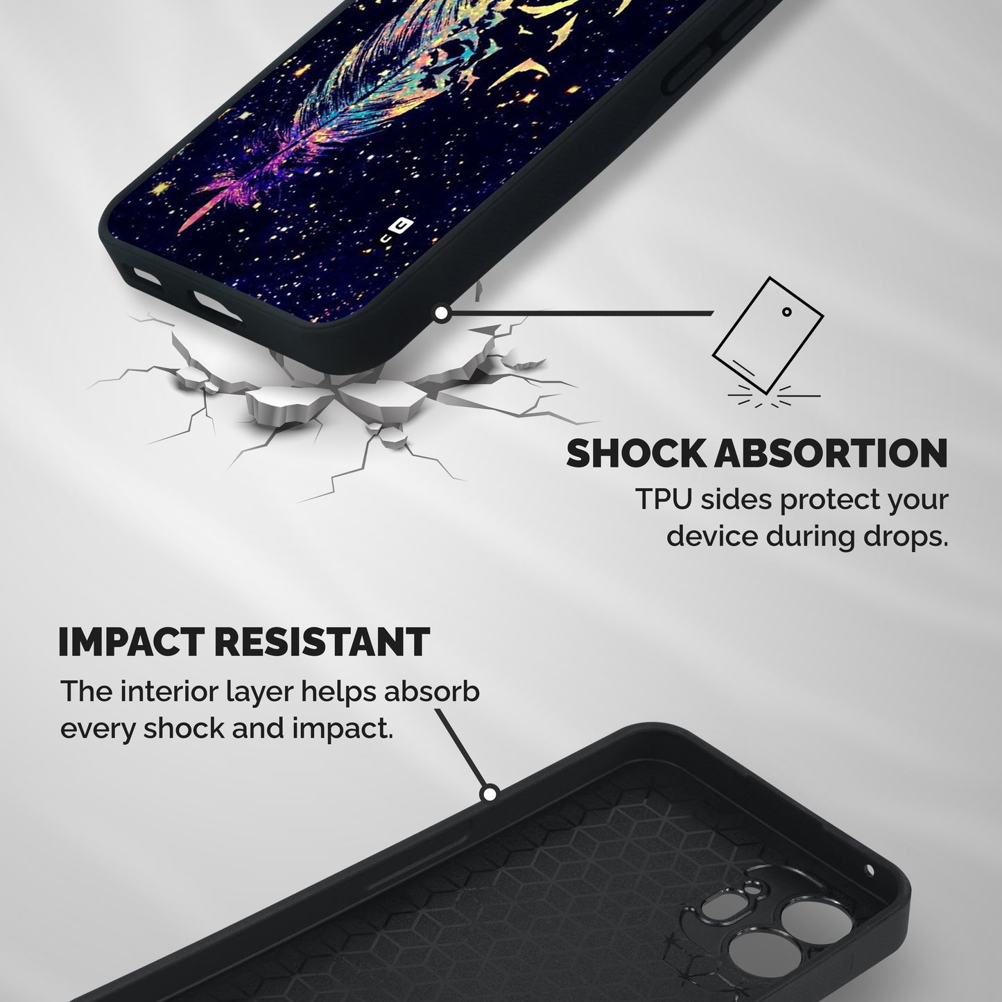 Feather Bird Fly Shockproof Hybrid Protection (Metal + TPU) Back Case Cover