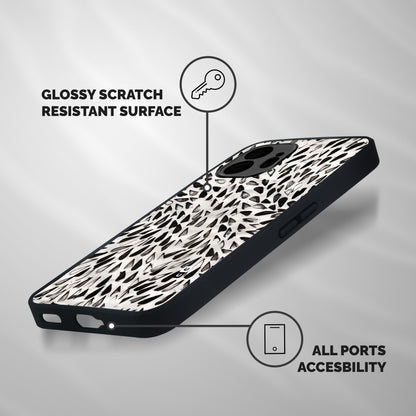 Feather Pattern Colorless Shockproof Hybrid Protection (Metal + TPU) Back Case Cover