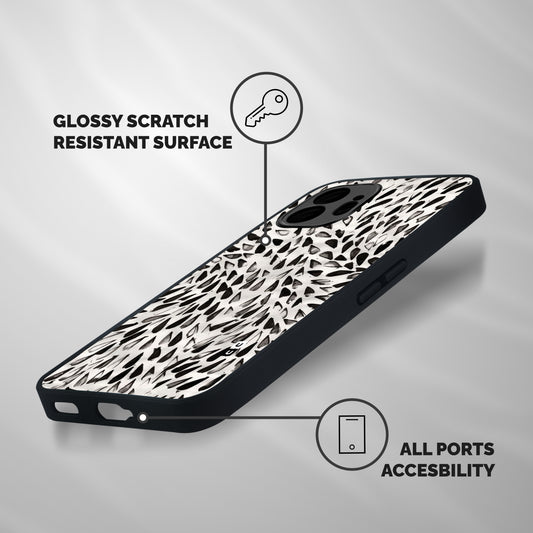 Feather Pattern Colorless Shockproof Hybrid Protection (Metal + TPU) Back Case Cover