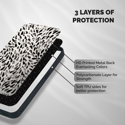 Feather Pattern Colorless Shockproof Hybrid Protection (Metal + TPU) Back Case Cover