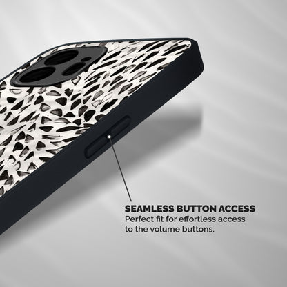 Feather Pattern Colorless Shockproof Hybrid Protection (Metal + TPU) Back Case Cover
