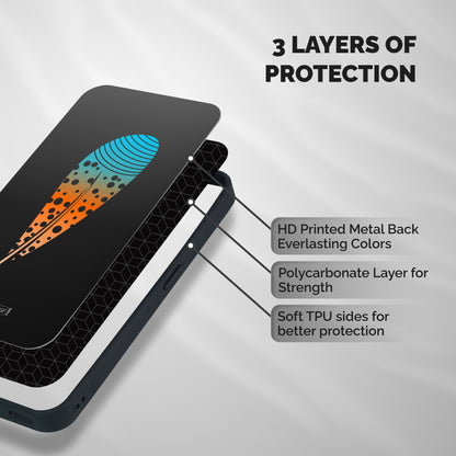 Feather Shockproof Hybrid Protection (Metal + TPU) Back Case Cover