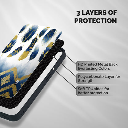 Feathers Beauty Shockproof Hybrid Protection (Metal + TPU) Back Case Cover