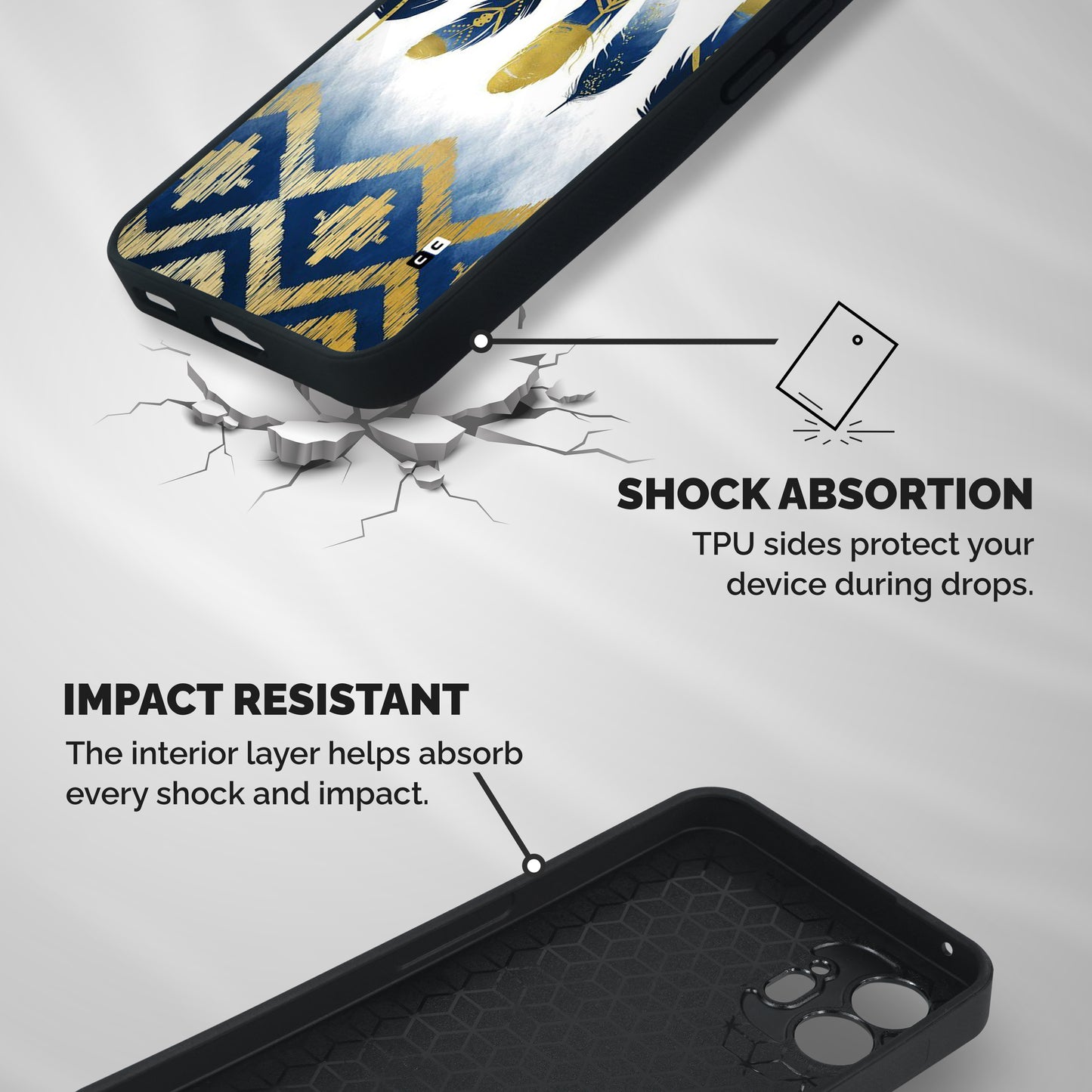 Feathers Beauty Shockproof Hybrid Protection (Metal + TPU) Back Case Cover