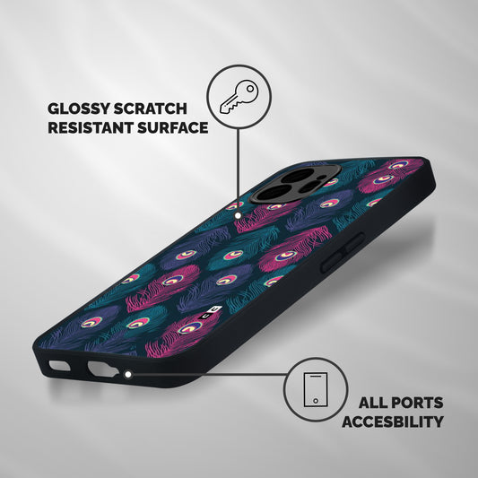 Feathers Patterns Shockproof Hybrid Protection (Metal + TPU) Back Case Cover